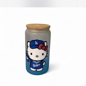Hello Kitty Dodgers Glass Jar